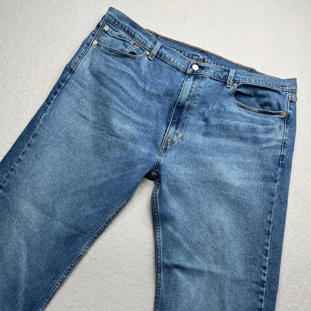 Levi's 505 Regular Mens Straight Leg Jeans Blue Denim Size 42x30 Casual Workwear